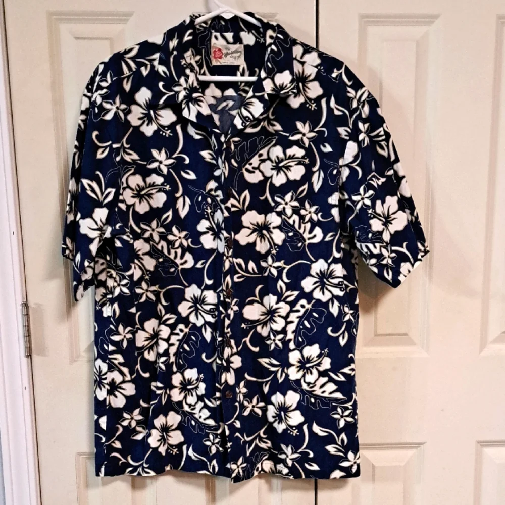 Hawaiian Original Men's Blue Floral Shirt - Picture 1 of 3